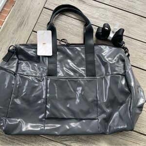 Fabletics The Minimalist Bag Travel Gray Duffle Bag NWT